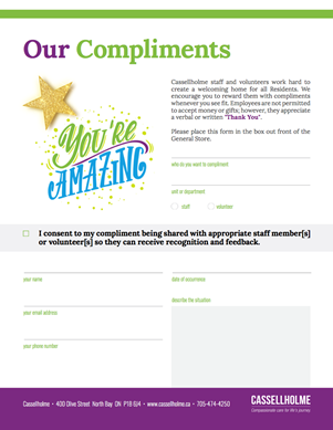 downloadable compliments form