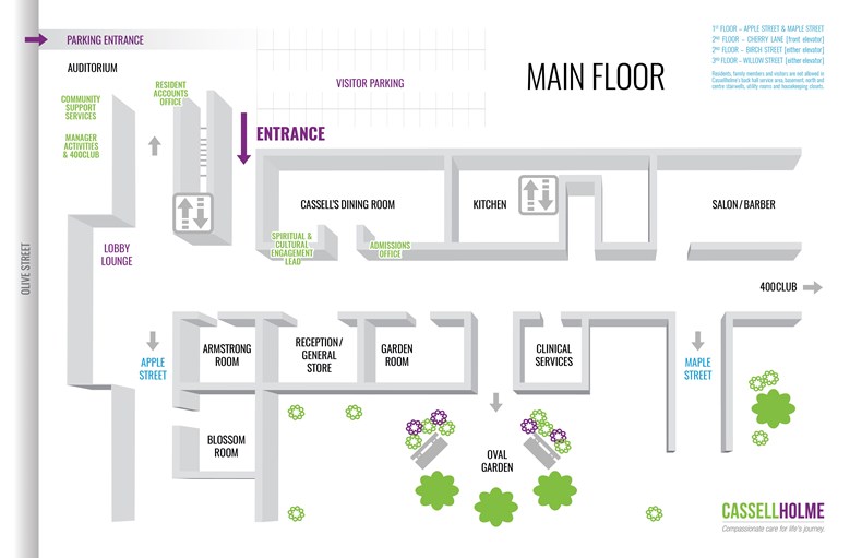 map of the main floor